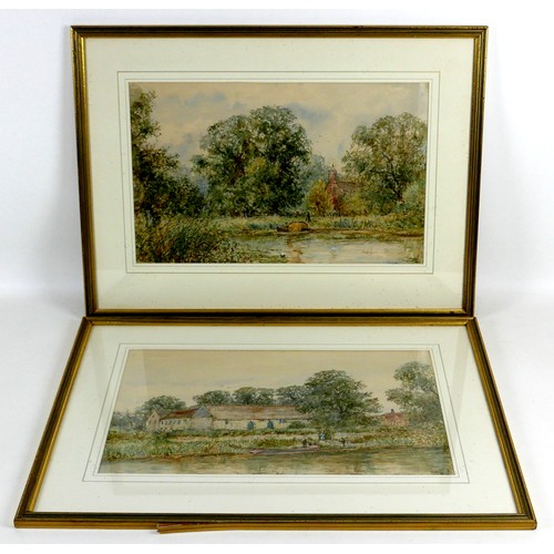 58 - A group of three watercolours, comprising A. Roger (British, early 20th century): 'Mongewell' and 'T... 