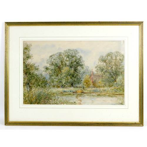 58 - A group of three watercolours, comprising A. Roger (British, early 20th century): 'Mongewell' and 'T... 