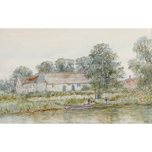 58 - A group of three watercolours, comprising A. Roger (British, early 20th century): 'Mongewell' and 'T... 