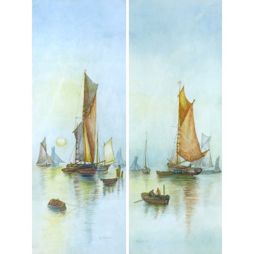 59 - A. E. Bailey (British, 20th century): a pair of watercolours depicting sailing boats, each signed lo... 