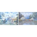A. G. Fitzwygram (British, early 20th century): two landscape views, watercolours, one depicting an ... 