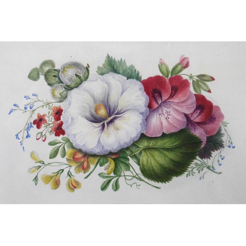 96 - British School (late 19th century): still life, depicting a posy of white gardenia and alstroemerias... 