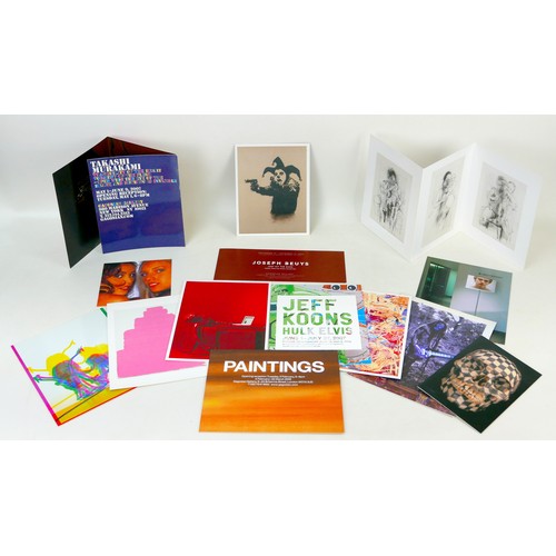 38 - A collection of  seven contemporary art books and art exhibition advertisement cards, including the ... 