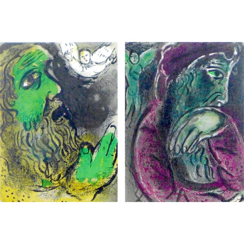 26 - After Marc Chagall (French/Russian, 1887-1985): two lithographs, 'Job in despair', with abstract ima... 