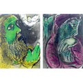 After Marc Chagall (French/Russian, 1887-1985): two lithographs, 'Job in despair', with abstract ima... 