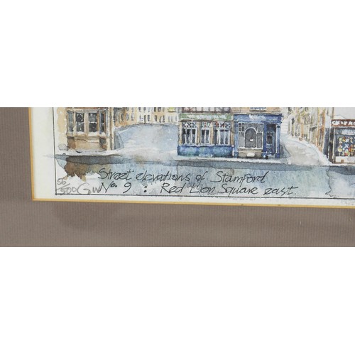 44A - After Graham Wright (British, 20th century): a pair of street elevations of Stamford, limited editio... 