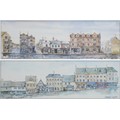 After Graham Wright (British, 20th century): a pair of street elevations of Stamford, limited editio... 