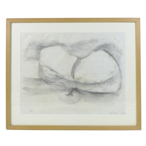 154 - Austin Wright (British, 1911-2007): 'Angle', red ink and charcoal on paper, signed and 1961, 38.3 by... 