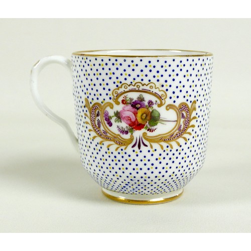 32 - An Edwardian Coalport china cabinet cup and saucer, decorated with sprays of flowers with gilt highl... 