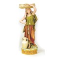 A large Royal dux figurine of a female water carrier, holding a basket aloft, with applied maker's s... 
