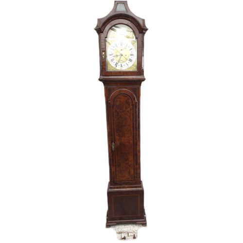 242 - A tall George III burr walnut and mahogany long case clock, by Stephen Afselin, London, 11½
