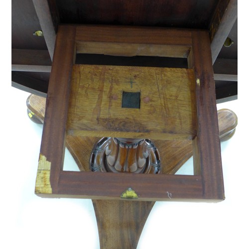 233 - A 19th century mahogany circular top breakfast table, with tilt top mechanism, with fluted column tr... 