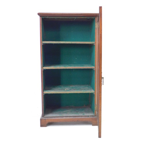 229 - A Victorian mahogany silver cupboard, with three shelves enclosed by a single door, 57.5 by 39 by 11... 