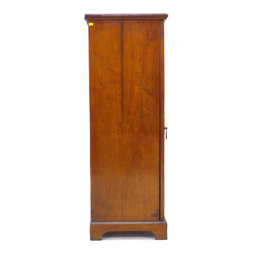 229 - A Victorian mahogany silver cupboard, with three shelves enclosed by a single door, 57.5 by 39 by 11... 