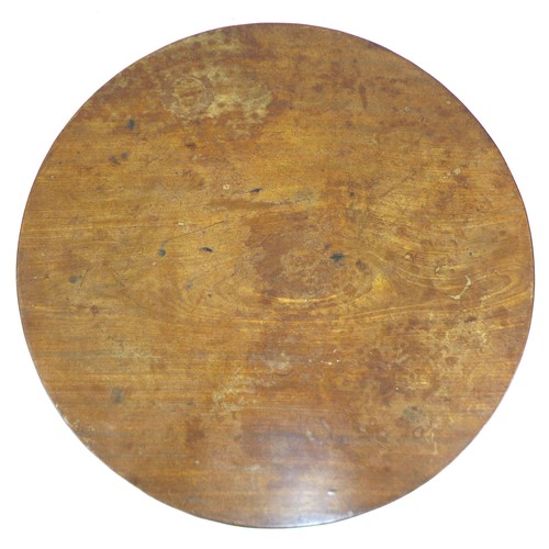 232 - A George III mahogany tilt top occasional table, unusually thin circular one piece surface, raised o... 