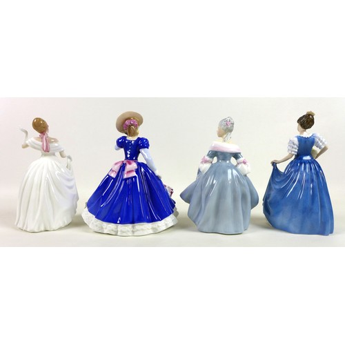 20 - A group of eleven Royal Doulton, Coalport and Franklin Porcelain figurines, all modelled as ladies, ... 