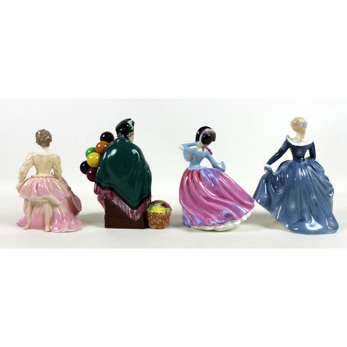 20 - A group of eleven Royal Doulton, Coalport and Franklin Porcelain figurines, all modelled as ladies, ... 