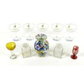 A group of glassware, comprising a 19th century cranberry flashed glass liqueur glass, finely wheel ... 