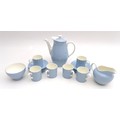 A vintage Wedgwood china coffee service, decorated in the 'Summer Sky' pattern, comprising coffee po... 