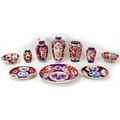 A collection of Japanese porcelain, Meiji period and later, all decorated in the imari pattern, comp... 
