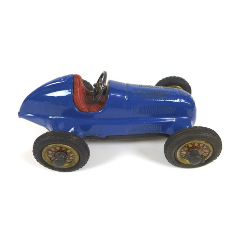 70 - A Schuco Studio tinplate clockwork model racing car, 'The Steerable Driving-School Car', blue, 'No 8... 