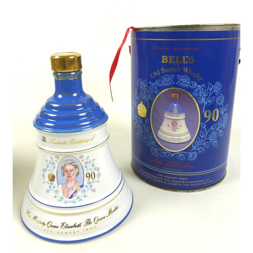 76 - A group of commemorative Bell's Whisky decanters, comprising a Christmas 1991 decanter, 70cl, 40% vo... 