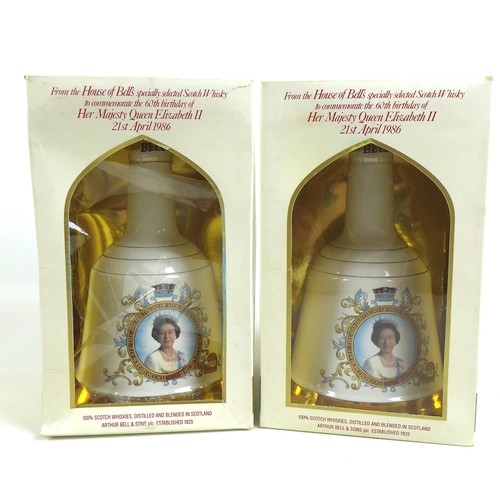 76 - A group of commemorative Bell's Whisky decanters, comprising a Christmas 1991 decanter, 70cl, 40% vo... 