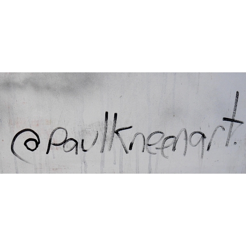 1 - Paul Kneen (British, b. 1974): 'A Peace of Art', a street artwork depicting a crouching child holdin... 
