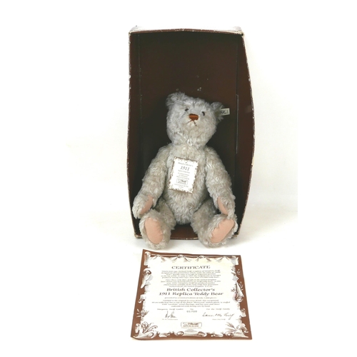 129 - Seven Steiff soft toy teddy bears, including a limited edition British Collector's 1911 replica bear... 