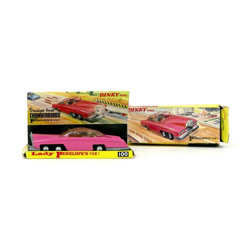 134 - An original Dinky Toys die-cast model 100 Lady Penelope FAB 1, from the Thunderbirds TV series, with... 