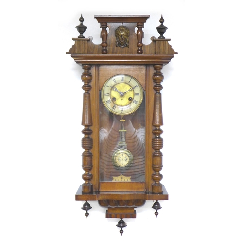 137 - A early 20th century German mahogany Junghans regulator wall clock, 8 day movement with chime, pendu... 