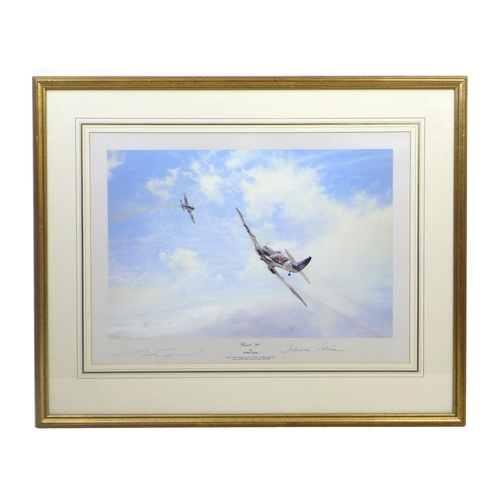 174 - Three WWII aviation prints, comprising after J. W. Mitchell (British, 20th century): a print of 'Fir... 