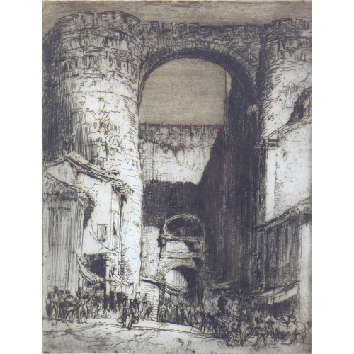 183 - Sir Frank Brangwyn (British, 1867-1956): 'The Gate of St. Vincent, Avila,' etching, 1913, 'edition o... 