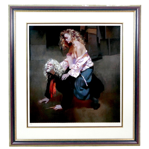 184 - After Robert Lenkiewicz (British, 1941-2002): 'The Painter with Lisa - Aristotle and Phyllis Theme',... 