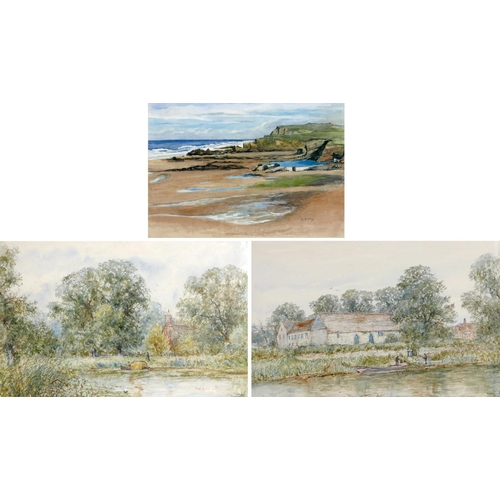 185 - A group of three watercolours, comprising A. Roger (British, early 20th century): 'Mongewell' and 'T... 