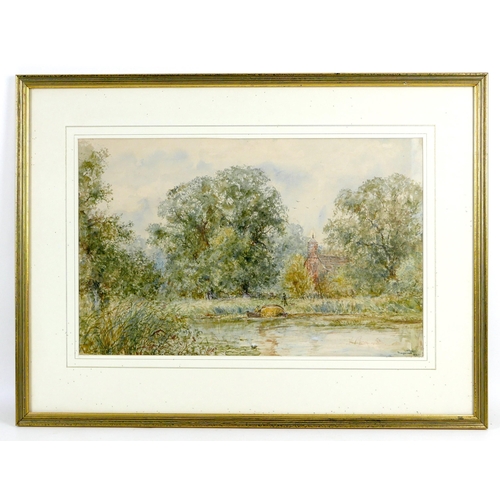 185 - A group of three watercolours, comprising A. Roger (British, early 20th century): 'Mongewell' and 'T... 