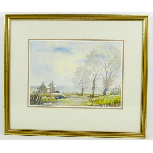 192 - Two watercolour landscapes, the first by R. W. Clark (British, 20th century): 'Norfolk Lane', signed... 