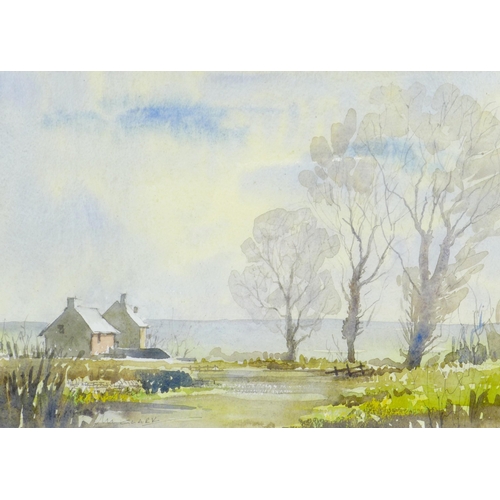 192 - Two watercolour landscapes, the first by R. W. Clark (British, 20th century): 'Norfolk Lane', signed... 