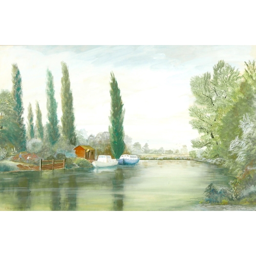 194 - C. W. Smith (British, 20th century): 'Sutton', a view of the river Nene, possibly by Walter Smith of... 