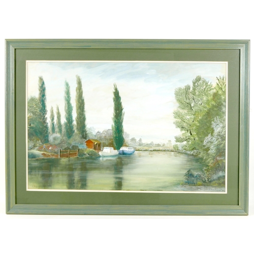 194 - C. W. Smith (British, 20th century): 'Sutton', a view of the river Nene, possibly by Walter Smith of... 