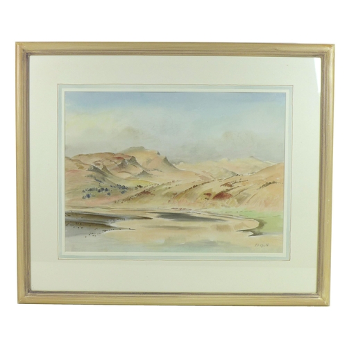 198 - Roland Vivian Pitchforth (British 1895-1982): 'Llangorse Lake', watercolour, signed lower right corn... 