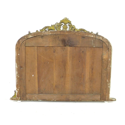 204 - A gilt over mantle mirror, with ornate composite decoration, a/f, 126 by 7 by 98cm high.