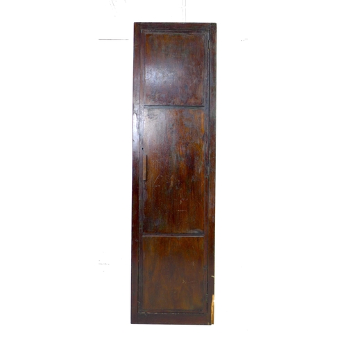 222 - A vintage oak cupboard, of tall narrow form, fitted with a shelf and hanging rail, stamped 'Staverto... 