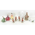 A group of 20th century european porcelain figurines, including four Volkstedter Porzellanmanufaktur... 