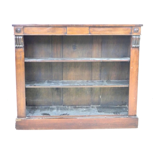 280 - A Georgian mahogany bookcase, free standing with closed back, a/f, 103 by 30 by 91cm high.