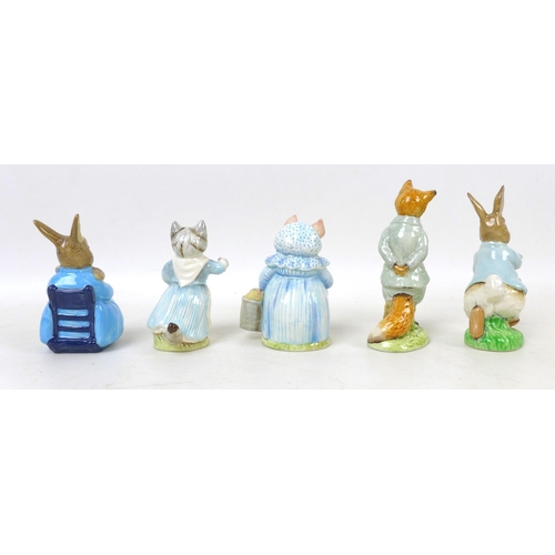 42 - A collection of Beswick and Royal Albert Beatrix Potter figurines, comprising, three Royal Albert fi... 