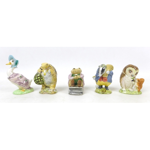 42 - A collection of Beswick and Royal Albert Beatrix Potter figurines, comprising, three Royal Albert fi... 