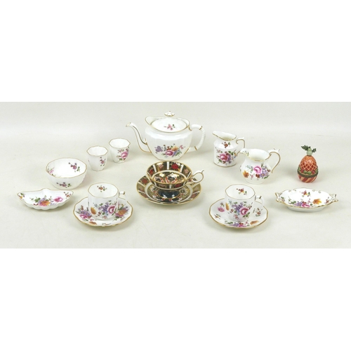 46 - A collection of Royal Crown Derby tea wares, including an Imari pattern tea cup,13 by 10 by 6.5cm hi... 