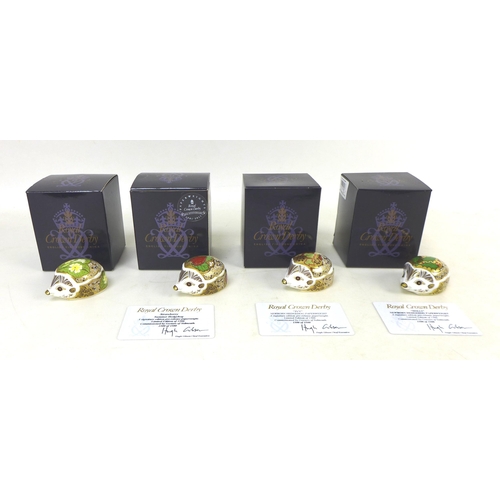 48 - Four Royal Crown Derby paperweights, modelled as 