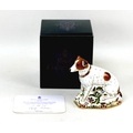 A pre-release limited edition Royal Crown Derby paperweight, modelled as 'Jackie Jack Russell', pre-... 